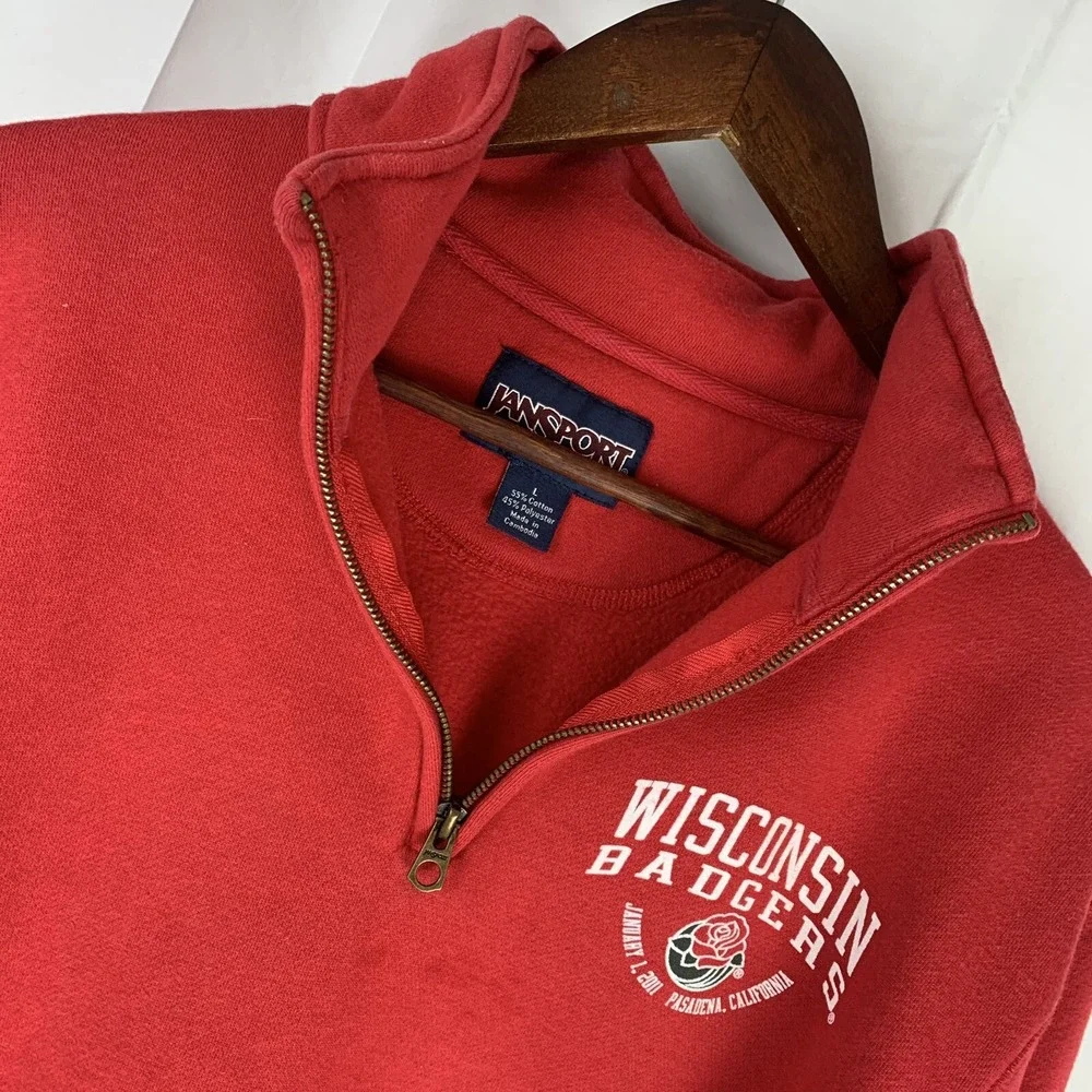 Wisconsin Badgers‎ Vintage Rose Bowl 2011 Jansport 1/4 Zip Jacket Large